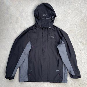 Asics Black and Grey Full Zip Jacket - Size L